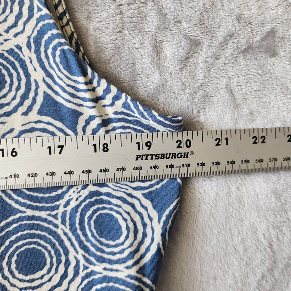 Boden Dress Womens Size 16 Blue Spiral Circle Pattern Pleated Stretch Knit 16R - Picture 6 of 9